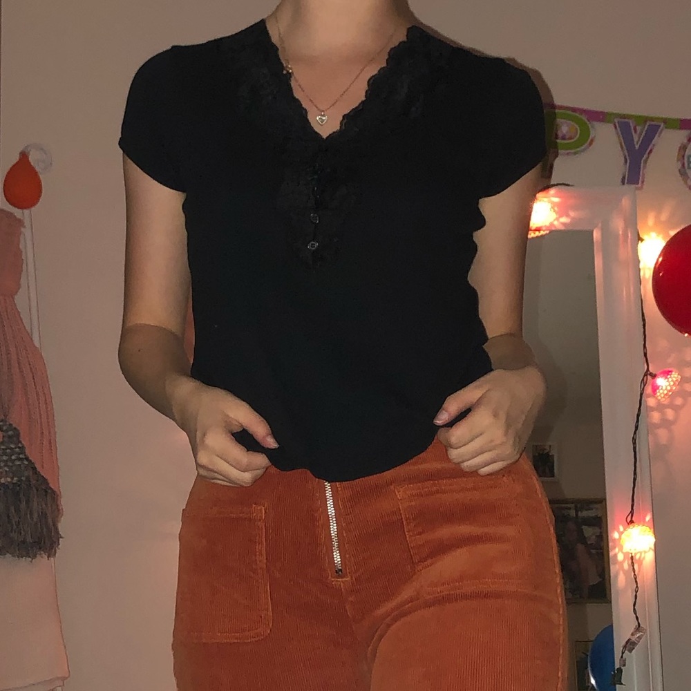 Lace v neck top